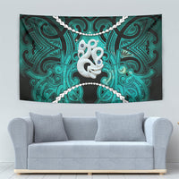 Maori Matariki Manaia Turquoise Tapestry Maori Kowhaiwhai Pattern Galaxy LT01 - Polynesian Pride