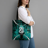 Maori Matariki Manaia Turquoise Tote Bag Maori Kowhaiwhai Pattern Galaxy LT01 - Polynesian Pride