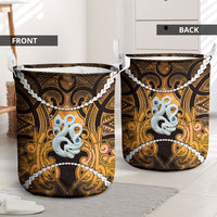 Maori Matariki Manaia Kowhai Laundry Basket Maori Kowhaiwhai Pattern Galaxy LT01 - Polynesian Pride
