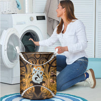 Maori Matariki Manaia Kowhai Laundry Basket Maori Kowhaiwhai Pattern Galaxy LT01 - Polynesian Pride