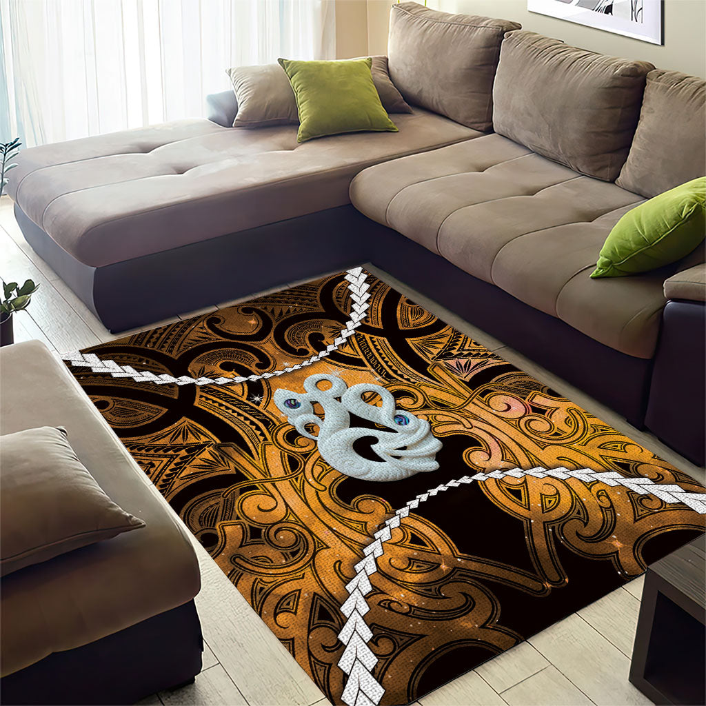 Maori Matariki Manaia Kowhai Area Rug Maori Kowhaiwhai Pattern Galaxy LT01 - Polynesian Pride