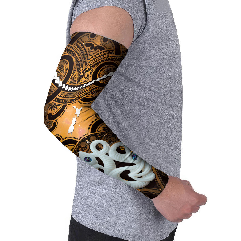 Personalised Maori Matariki Manaia Kowhai Arm Sleeves Maori Kowhaiwhai Pattern Galaxy LT01 - Polynesian Pride