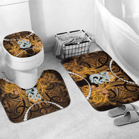 Maori Matariki Manaia Kowhai Bathroom Set Maori Kowhaiwhai Pattern Galaxy LT01 Mat Set Only (3 pcs) One Size Yellow - Polynesian Pride