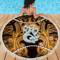 Maori Matariki Manaia Kowhai Beach Blanket Maori Kowhaiwhai Pattern Galaxy LT01 - Polynesian Pride