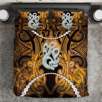 Maori Matariki Manaia Kowhai Bedding Set Maori Kowhaiwhai Pattern Galaxy LT01 Yellow - Polynesian Pride