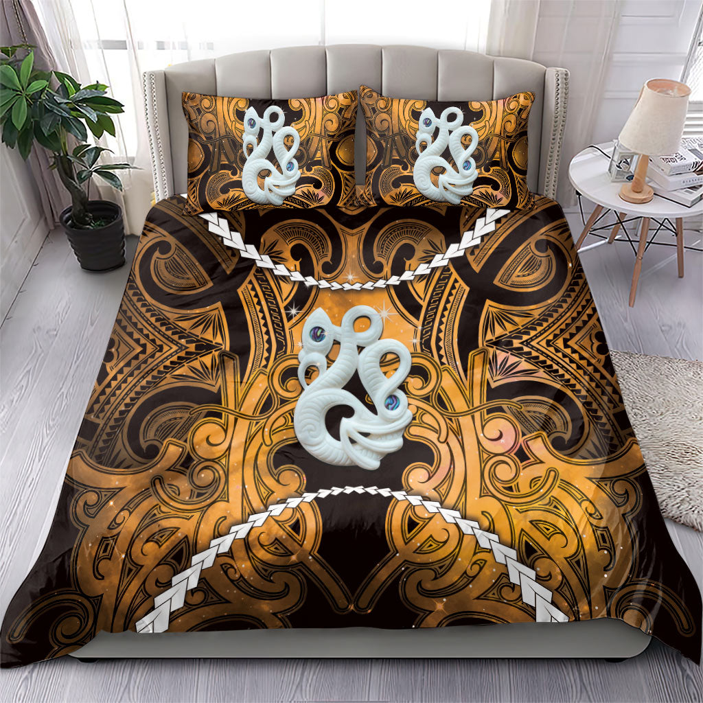 Maori Matariki Manaia Kowhai Bedding Set Maori Kowhaiwhai Pattern Galaxy LT01 - Polynesian Pride