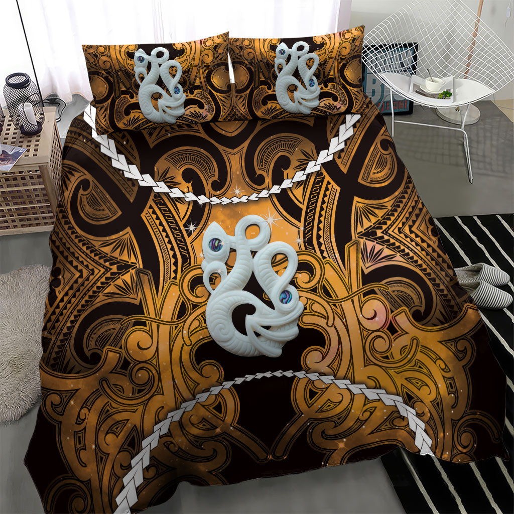 Maori Matariki Manaia Kowhai Bedding Set Maori Kowhaiwhai Pattern Galaxy LT01 - Polynesian Pride