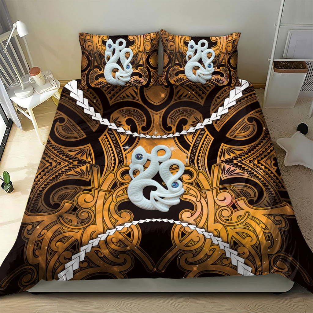 Maori Matariki Manaia Kowhai Bedding Set Maori Kowhaiwhai Pattern Galaxy LT01 - Polynesian Pride