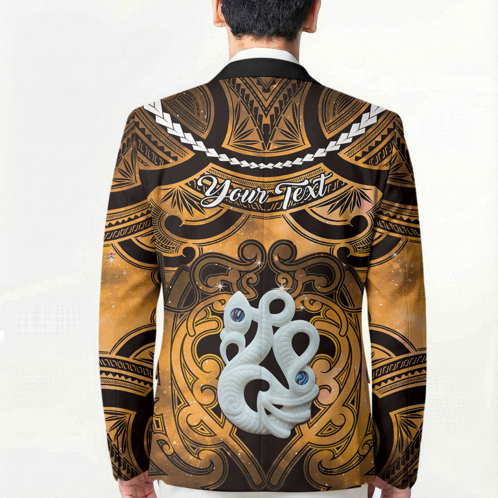 Personalised Maori Matariki Manaia Kowhai Blazer Maori Kowhaiwhai Pattern Galaxy LT01 - Polynesian Pride