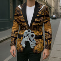 Personalised Maori Matariki Manaia Kowhai Blazer Maori Kowhaiwhai Pattern Galaxy LT01 - Polynesian Pride