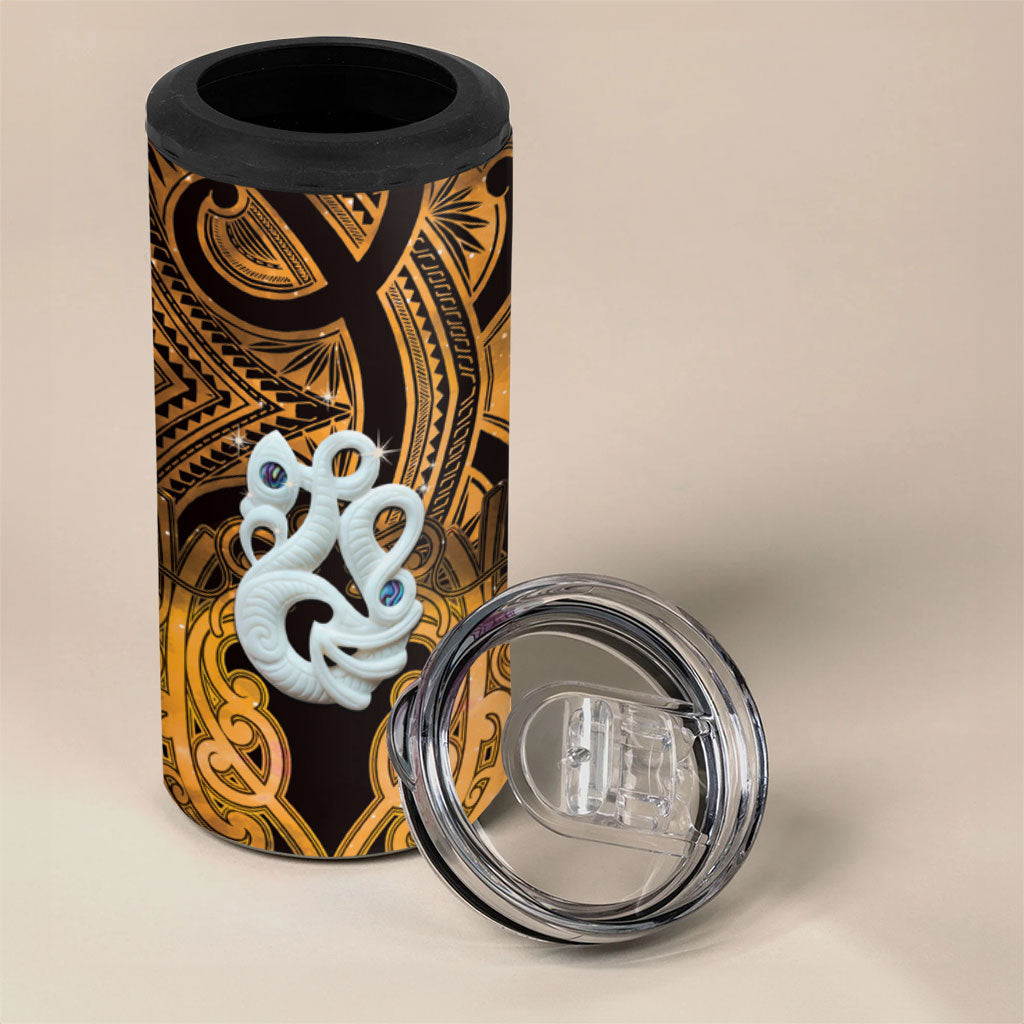 Personalised Maori Matariki Manaia Kowhai 4 in 1 Can Cooler Tumbler Maori Kowhaiwhai Pattern Galaxy