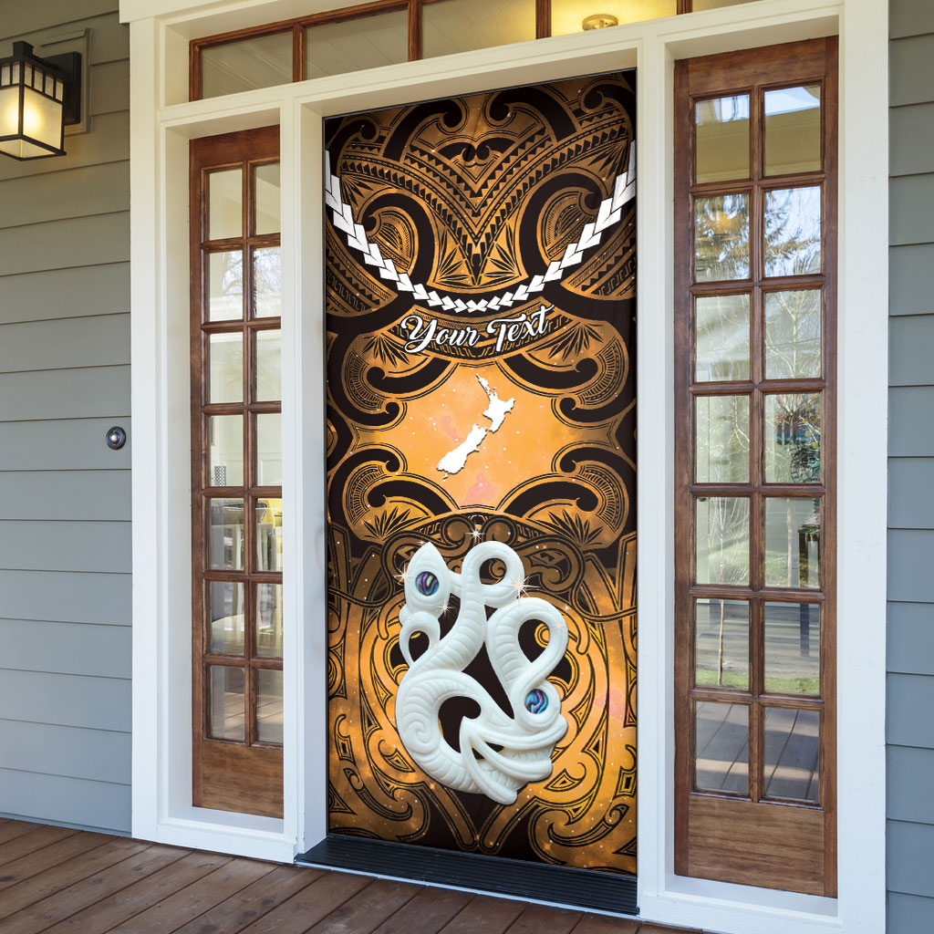 Personalised Maori Matariki Manaia Kowhai Door Cover Maori Kowhaiwhai Pattern Galaxy LT01 - Polynesian Pride