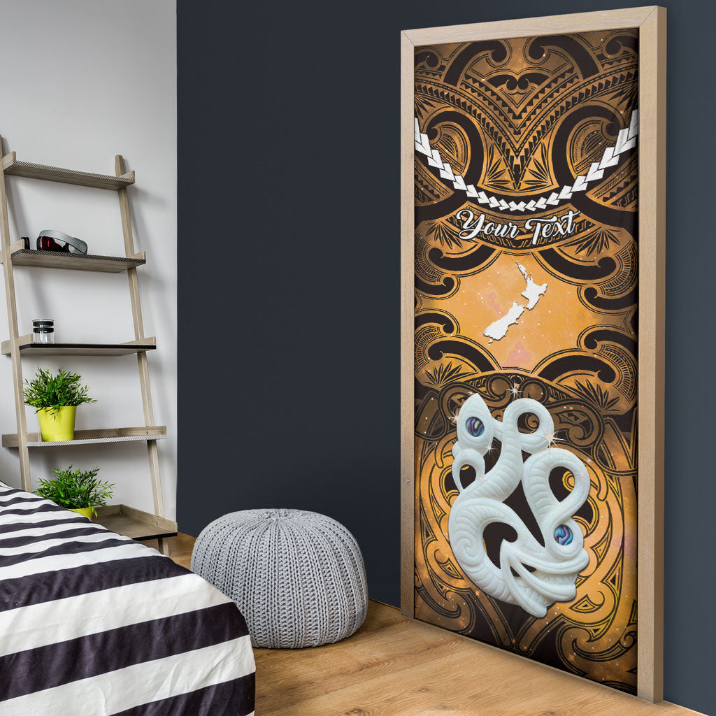 Personalised Maori Matariki Manaia Kowhai Door Cover Maori Kowhaiwhai Pattern Galaxy LT01 - Polynesian Pride