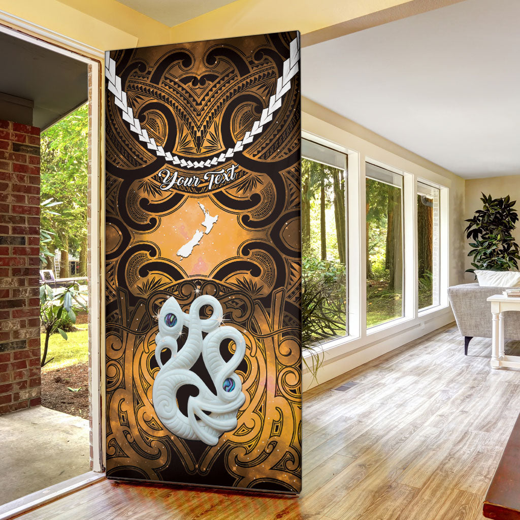Personalised Maori Matariki Manaia Kowhai Door Cover Maori Kowhaiwhai Pattern Galaxy LT01 - Polynesian Pride