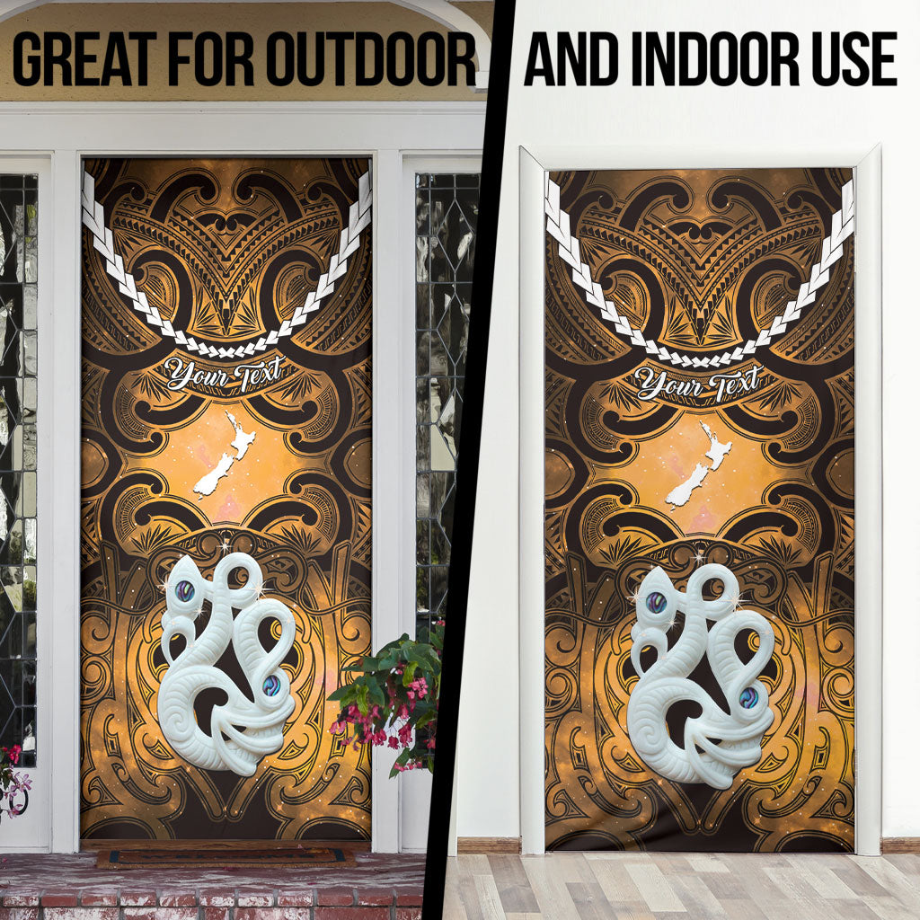 Personalised Maori Matariki Manaia Kowhai Door Cover Maori Kowhaiwhai Pattern Galaxy LT01 - Polynesian Pride