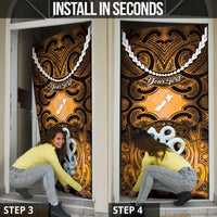 Personalised Maori Matariki Manaia Kowhai Door Cover Maori Kowhaiwhai Pattern Galaxy LT01 - Polynesian Pride