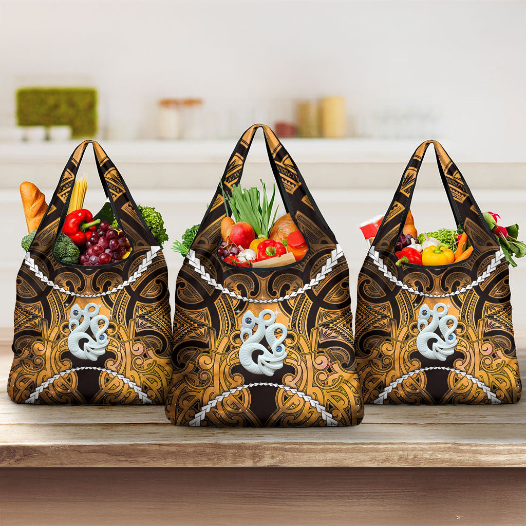 Maori Matariki Manaia Kowhai Grocery Bag Maori Kowhaiwhai Pattern Galaxy