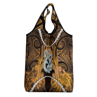Maori Matariki Manaia Kowhai Grocery Bag Maori Kowhaiwhai Pattern Galaxy