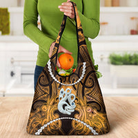 Maori Matariki Manaia Kowhai Grocery Bag Maori Kowhaiwhai Pattern Galaxy
