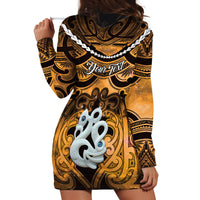Personalised Maori Matariki Manaia Kowhai Hoodie Dress Maori Kowhaiwhai Pattern Galaxy LT01 - Polynesian Pride