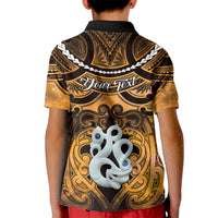 Personalised Maori Matariki Manaia Kowhai Kid Polo Shirt Maori Kowhaiwhai Pattern Galaxy LT01 - Polynesian Pride