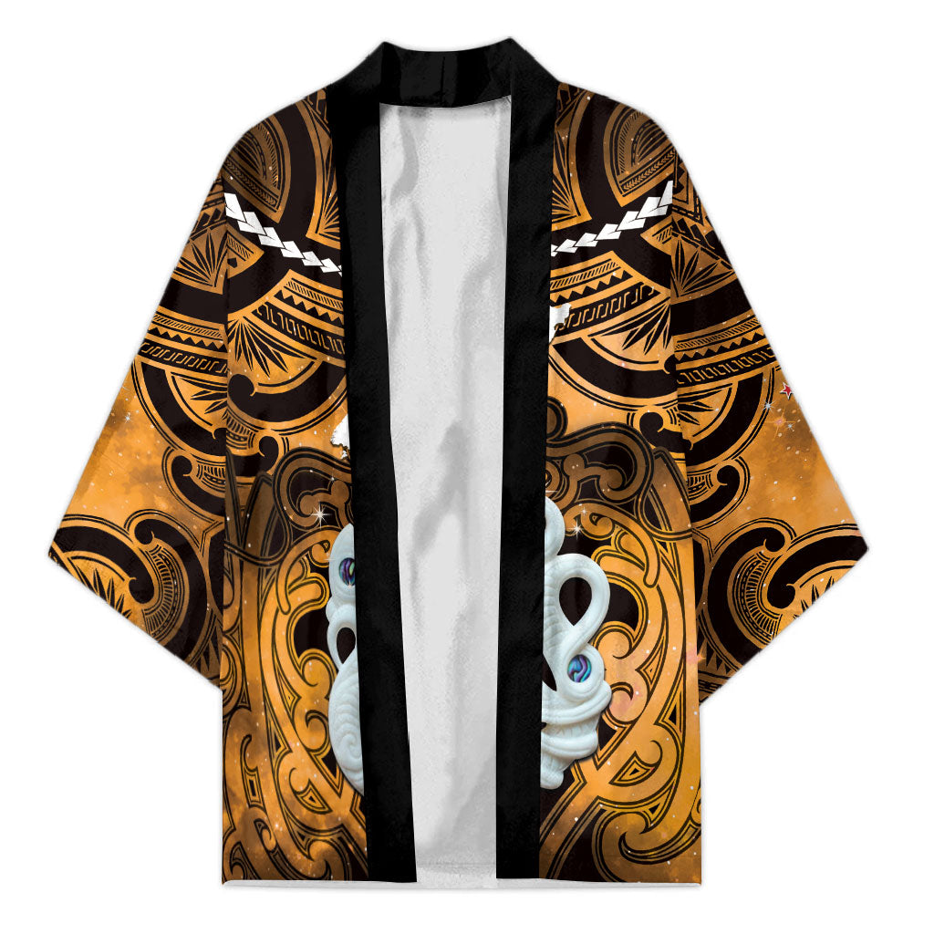 Personalised Maori Matariki Manaia Kowhai Kimono Maori Kowhaiwhai Pattern Galaxy LT01 Unisex Yellow - Polynesian Pride