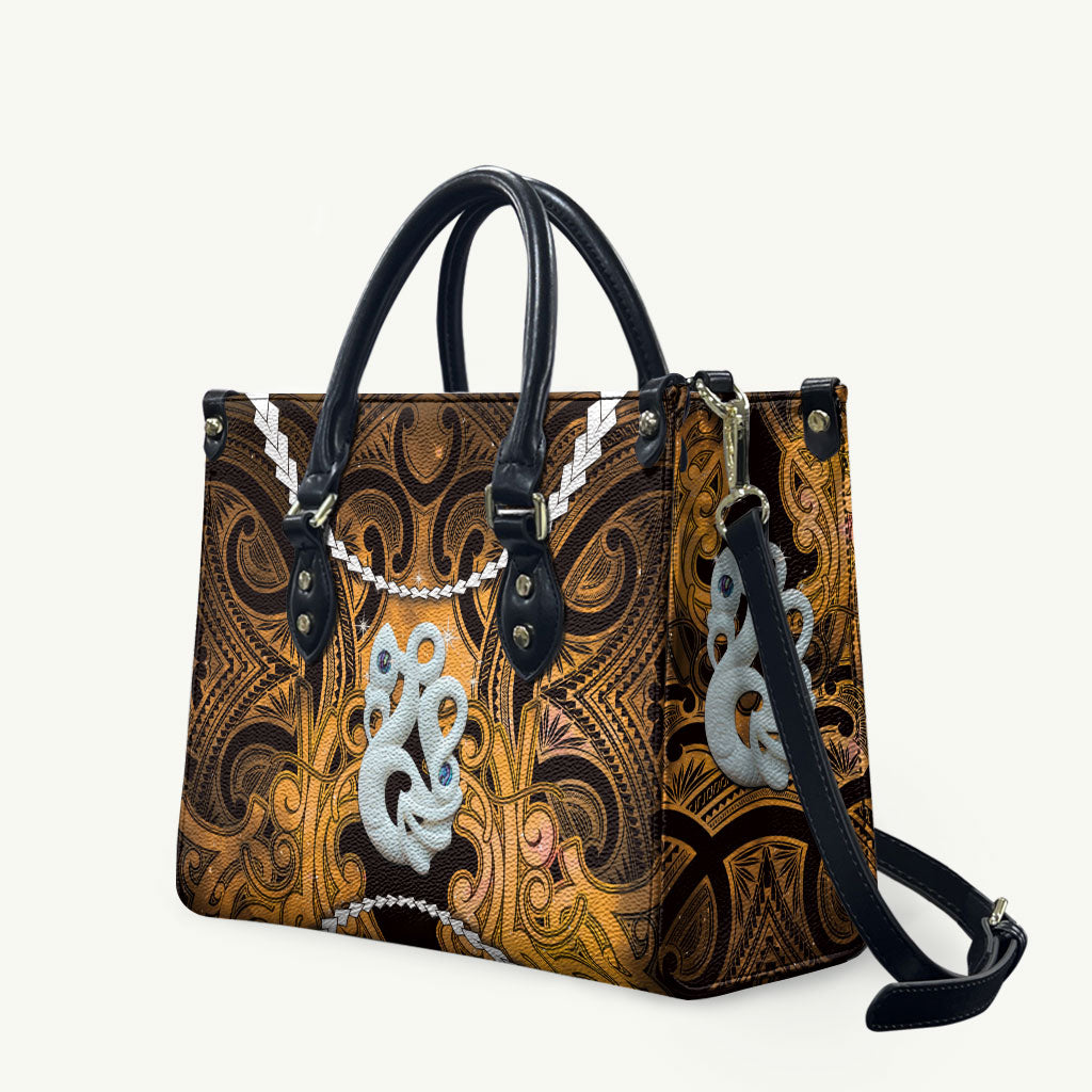 Maori Matariki Manaia Kowhai Leather Bag Maori Kowhaiwhai Pattern Galaxy