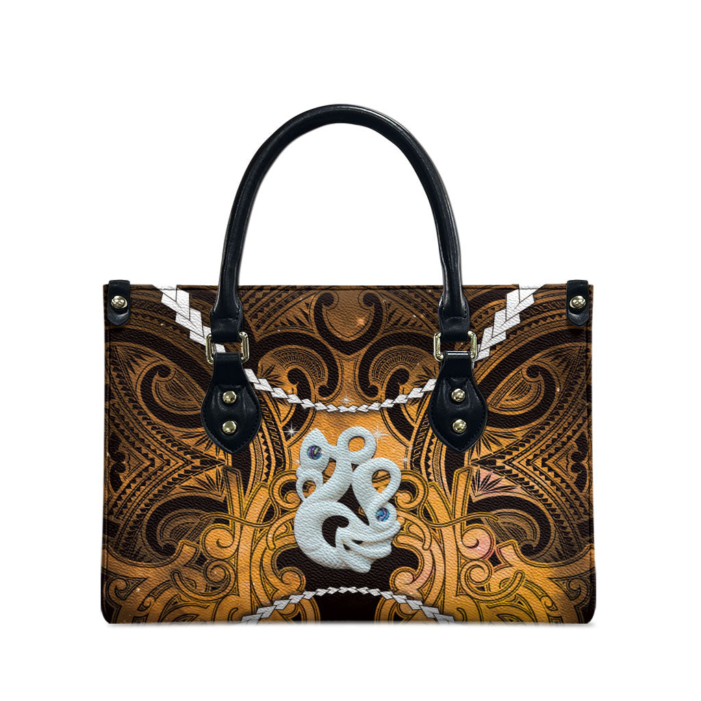 Maori Matariki Manaia Kowhai Leather Bag Maori Kowhaiwhai Pattern Galaxy