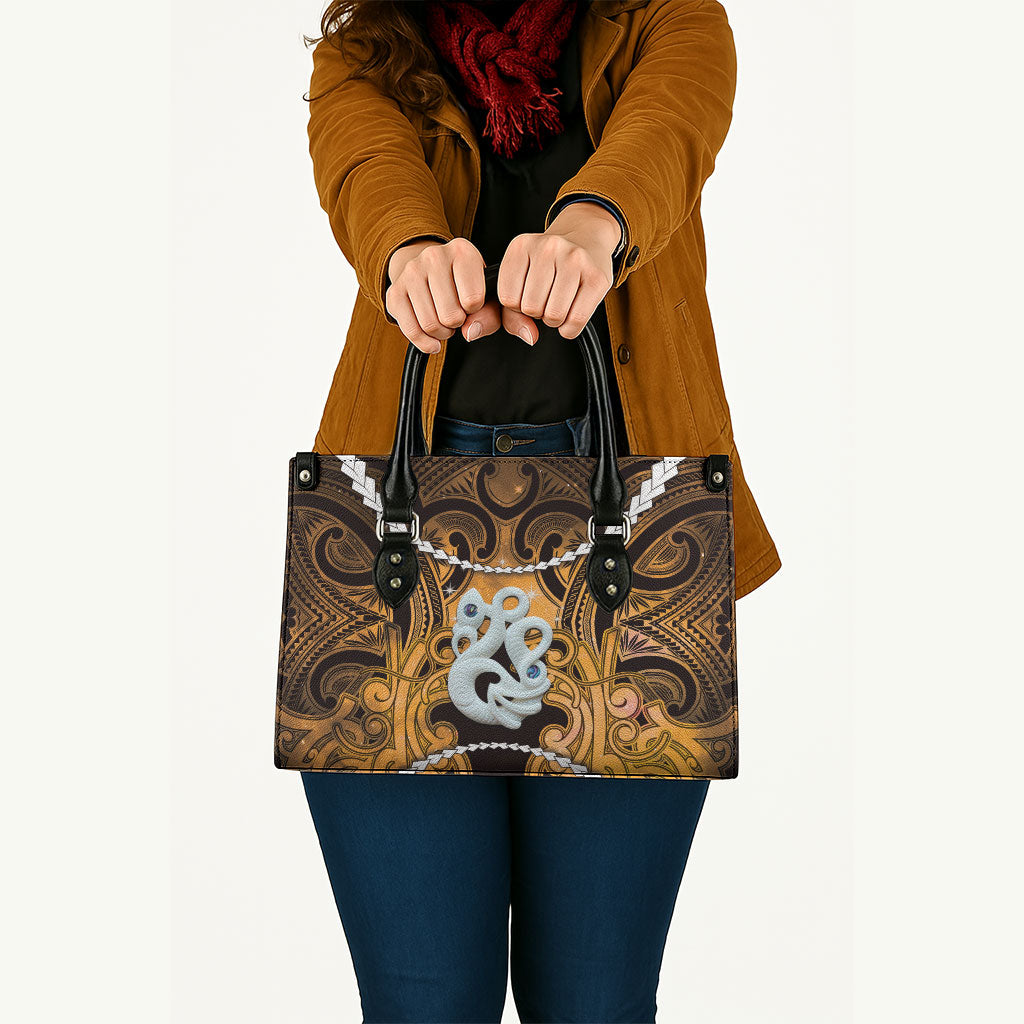 Maori Matariki Manaia Kowhai Leather Bag Maori Kowhaiwhai Pattern Galaxy