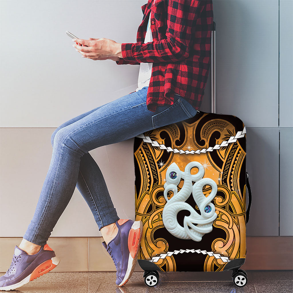 Maori Matariki Manaia Kowhai Luggage Cover Maori Kowhaiwhai Pattern Galaxy LT01 - Polynesian Pride
