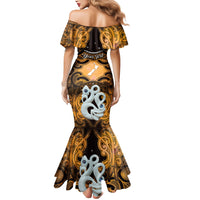 Personalised Maori Matariki Manaia Kowhai Mermaid Dress Maori Kowhaiwhai Pattern Galaxy LT01 - Polynesian Pride