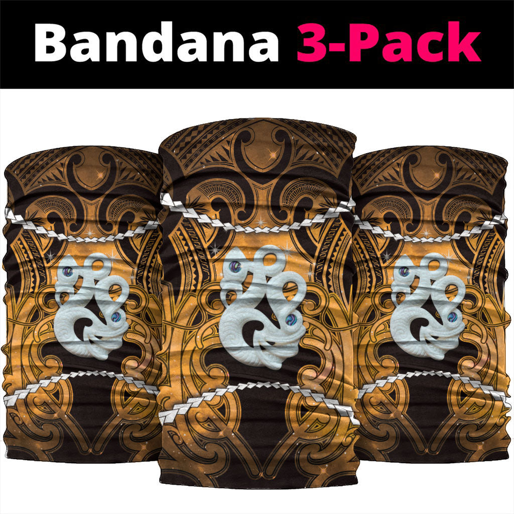Maori Matariki Manaia Kowhai Neck Gaiter Maori Kowhaiwhai Pattern Galaxy LT01 package One Size: 25*50cm Yellow - Polynesian Pride