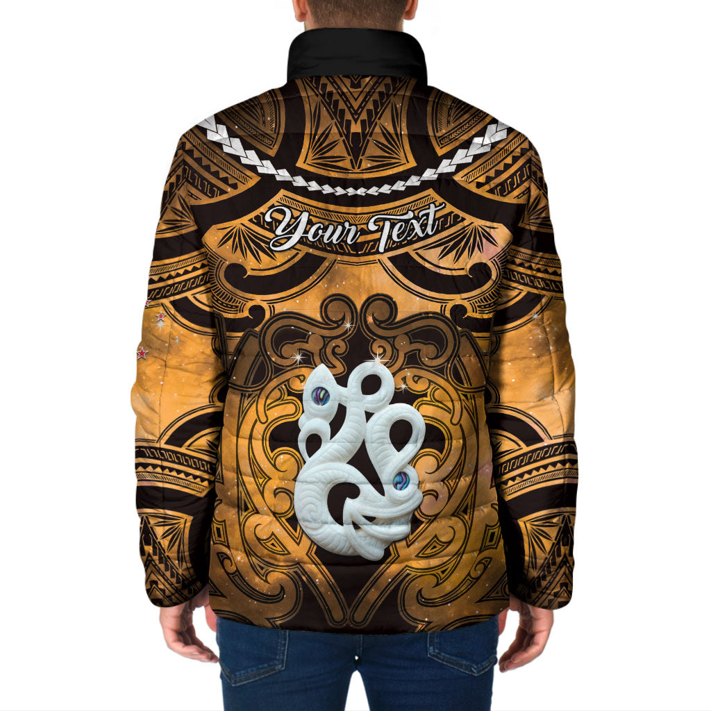 Personalised Maori Matariki Manaia Kowhai Padded Jacket Maori Kowhaiwhai Pattern Galaxy LT01 - Polynesian Pride