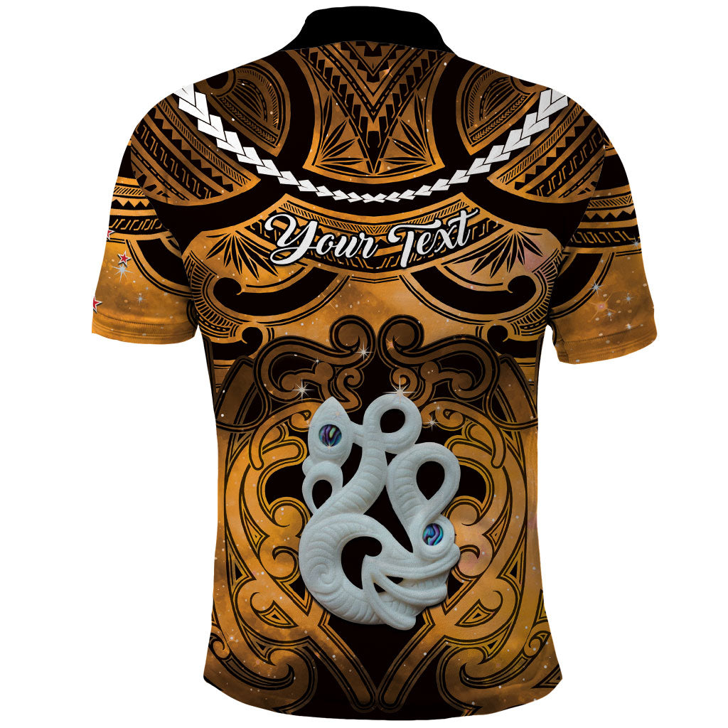 Personalised Maori Matariki Manaia Kowhai Polo Shirt Maori Kowhaiwhai Pattern Galaxy LT01 - Polynesian Pride