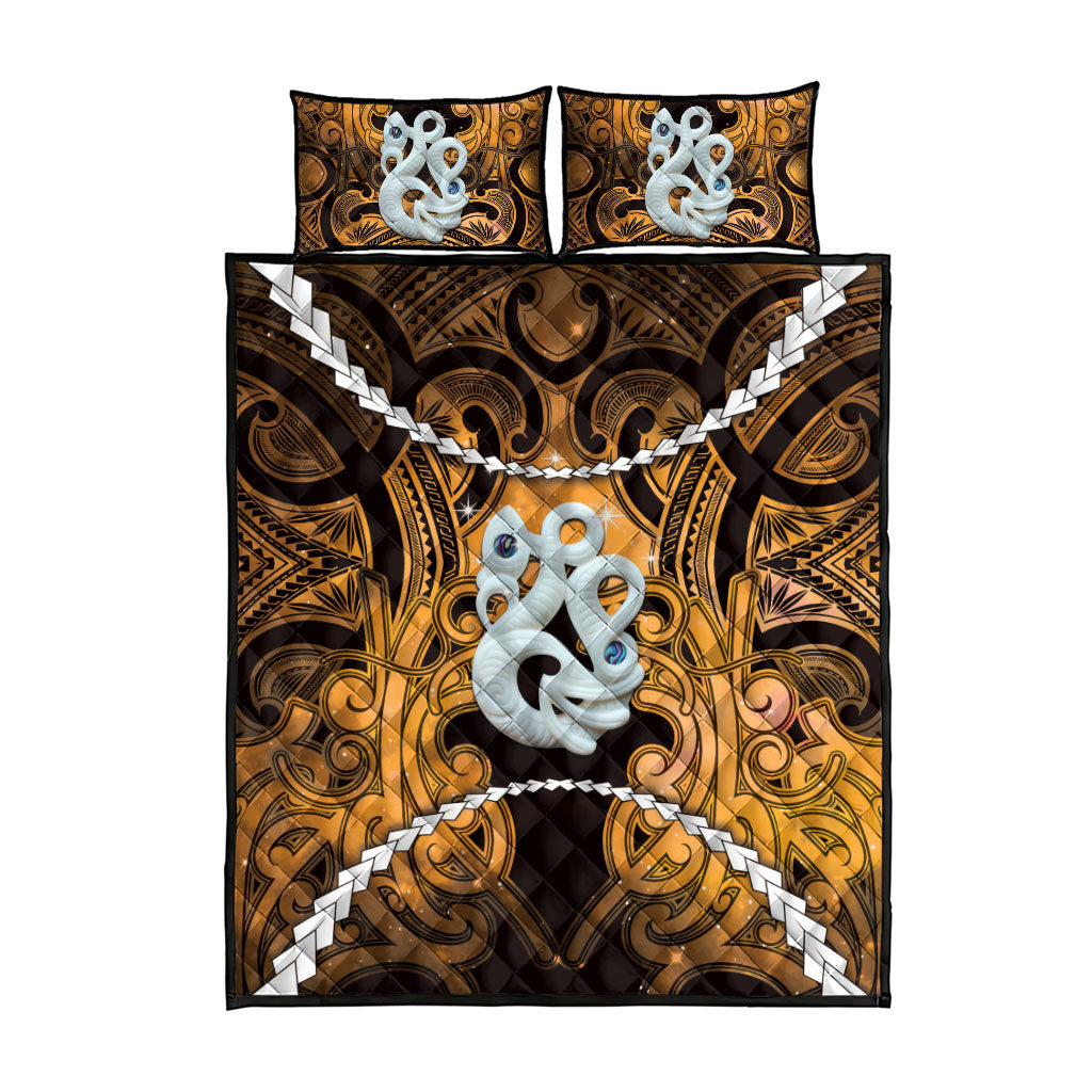 Maori Matariki Manaia Kowhai Quilt Bed Set Maori Kowhaiwhai Pattern Galaxy LT01 - Polynesian Pride