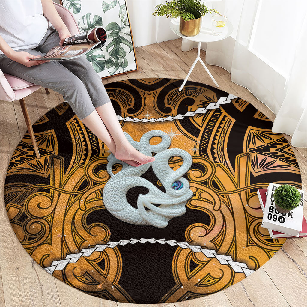 Maori Matariki Manaia Kowhai Round Carpet Maori Kowhaiwhai Pattern Galaxy LT01 - Polynesian Pride