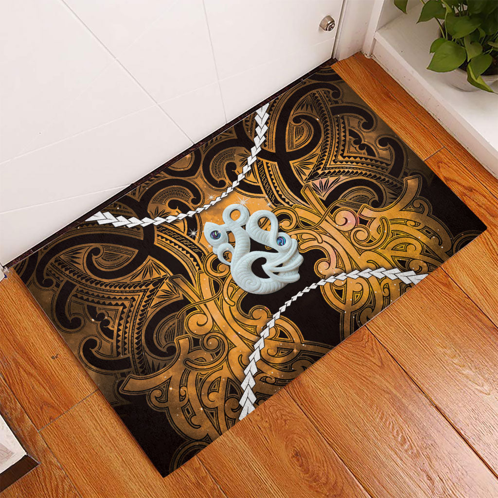 Maori Matariki Manaia Kowhai Rubber Doormat Maori Kowhaiwhai Pattern Galaxy LT01 - Polynesian Pride