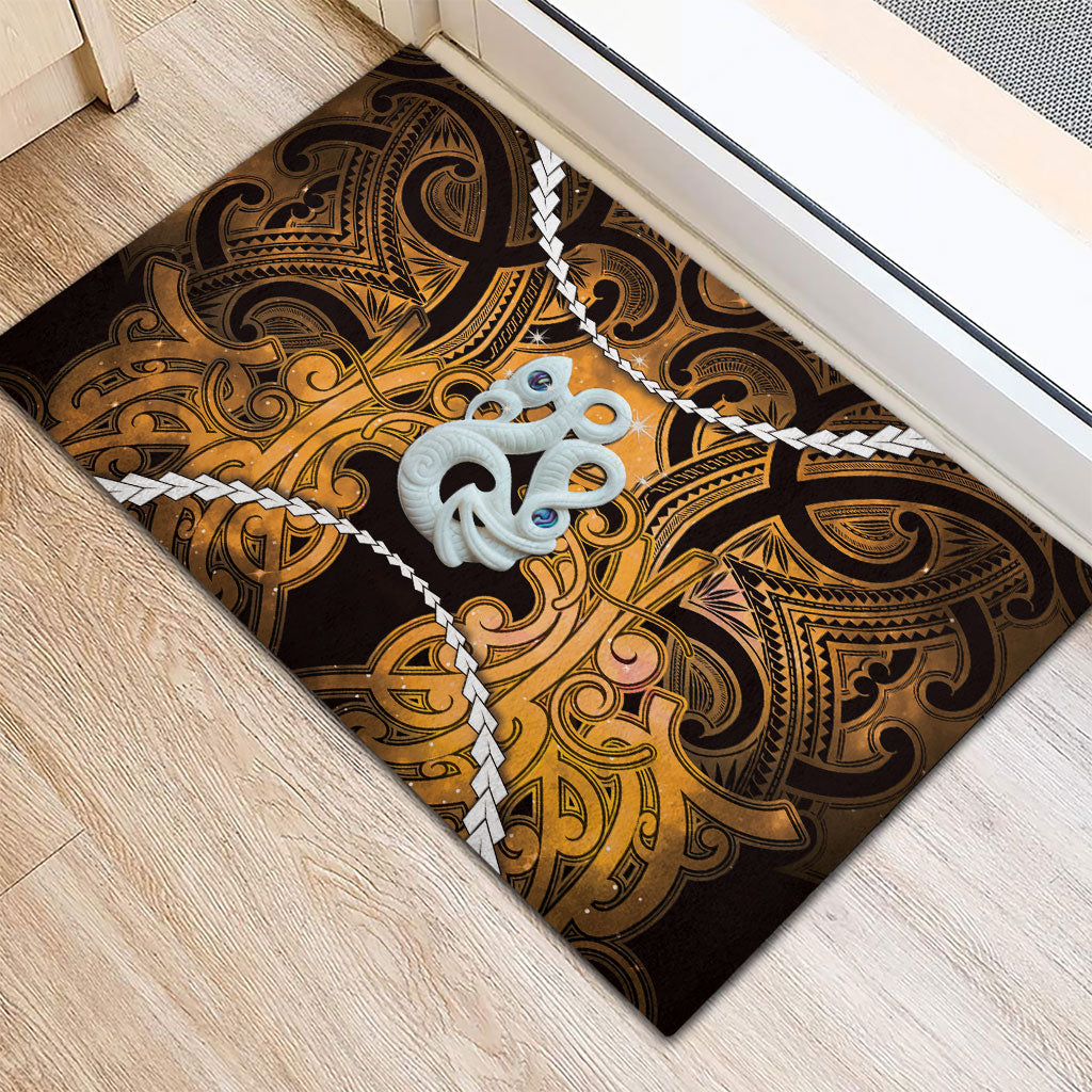 Maori Matariki Manaia Kowhai Rubber Doormat Maori Kowhaiwhai Pattern Galaxy LT01 - Polynesian Pride