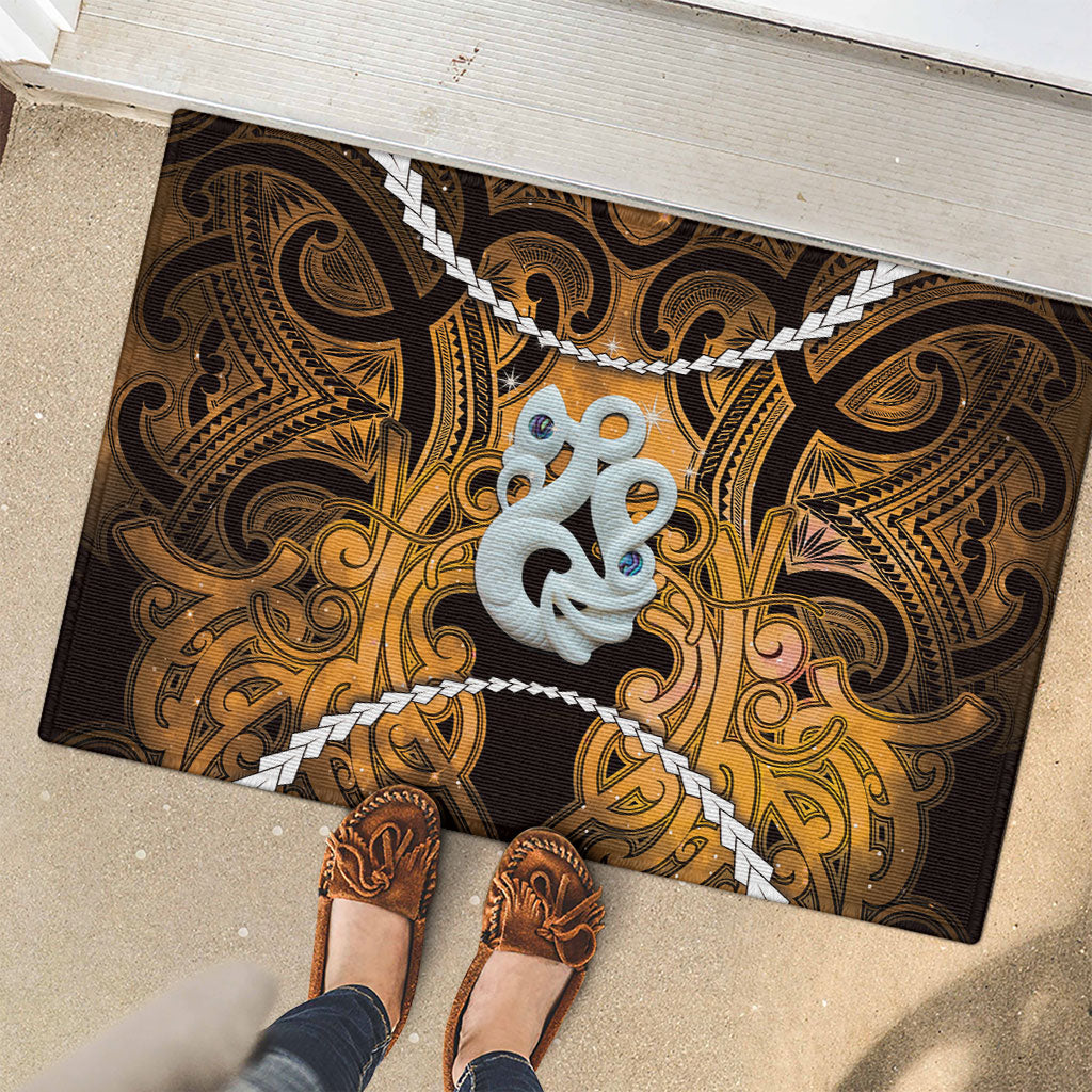Maori Matariki Manaia Kowhai Rubber Doormat Maori Kowhaiwhai Pattern Galaxy LT01 - Polynesian Pride