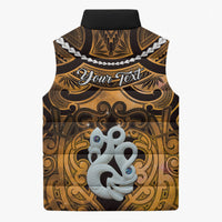 Personalised Maori Matariki Manaia Kowhai Sleeveless Puffer Jacket Maori Kowhaiwhai Pattern Galaxy LT01 - Polynesian Pride