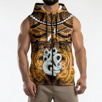Personalised Maori Matariki Manaia Kowhai Sleeveless Zip Hoodie Maori Kowhaiwhai Pattern Galaxy LT01 - Polynesian Pride