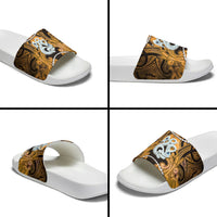 Maori Matariki Manaia Kowhai Slide Sandals Maori Kowhaiwhai Pattern Galaxy LT01 - Polynesian Pride