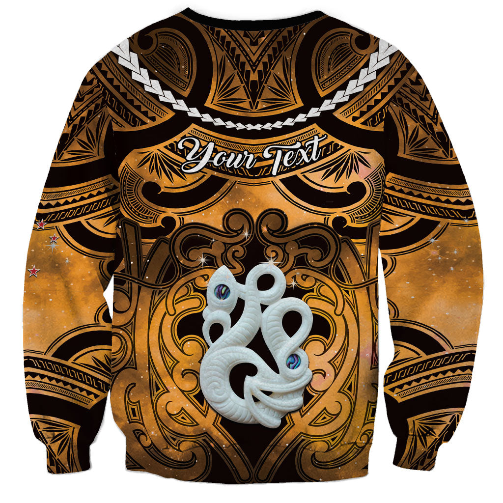Personalised Maori Matariki Manaia Kowhai Sweatshirt Maori Kowhaiwhai Pattern Galaxy LT01 - Polynesian Pride