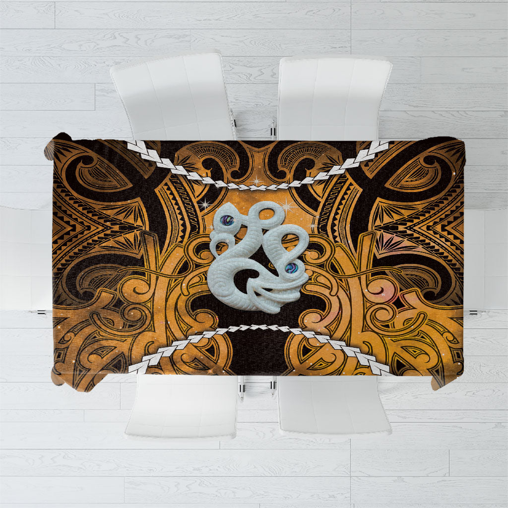 Maori Matariki Manaia Kowhai Tablecloth Maori Kowhaiwhai Pattern Galaxy LT01 Yellow - Polynesian Pride
