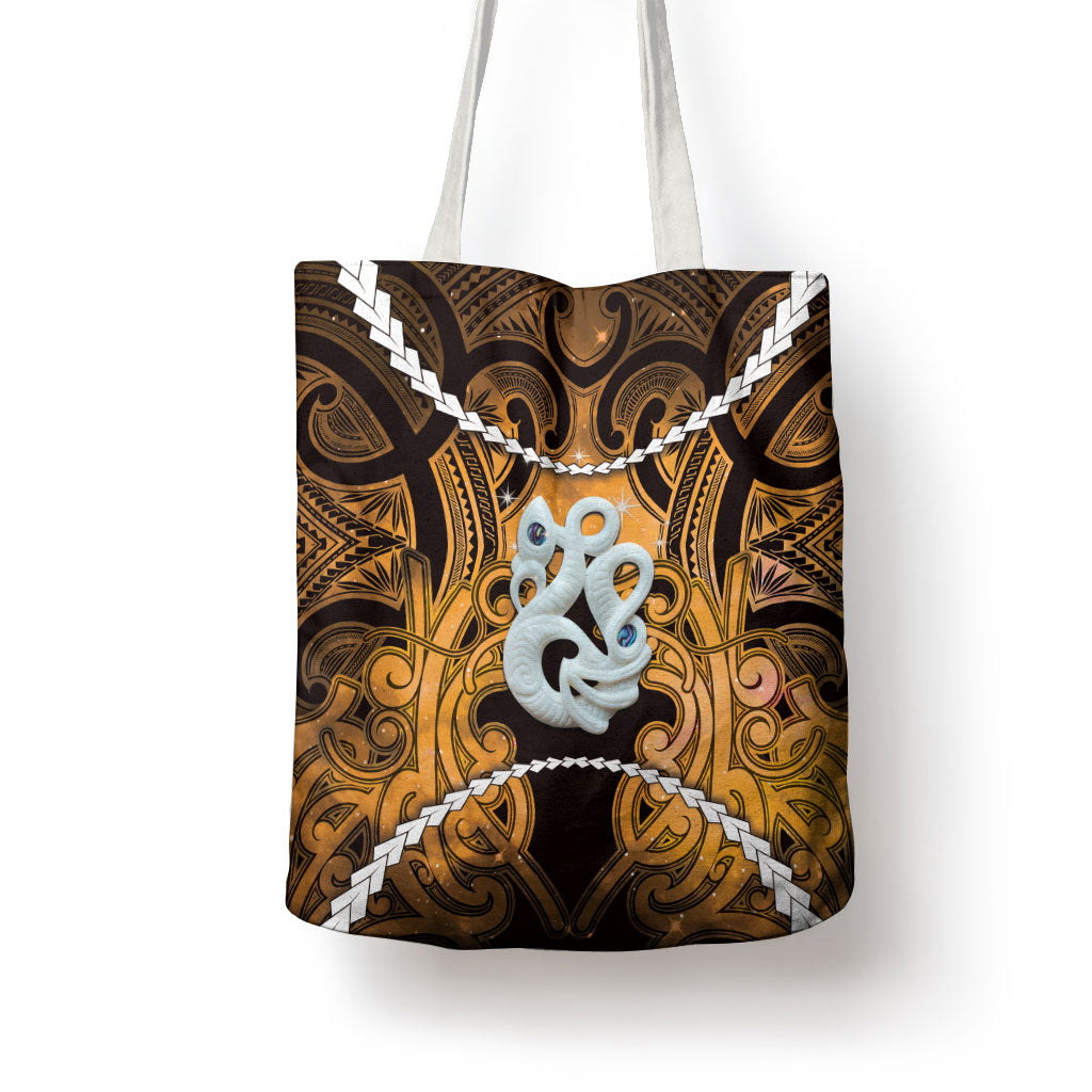 Maori Matariki Manaia Kowhai Tote Bag Maori Kowhaiwhai Pattern Galaxy LT01 - Polynesian Pride