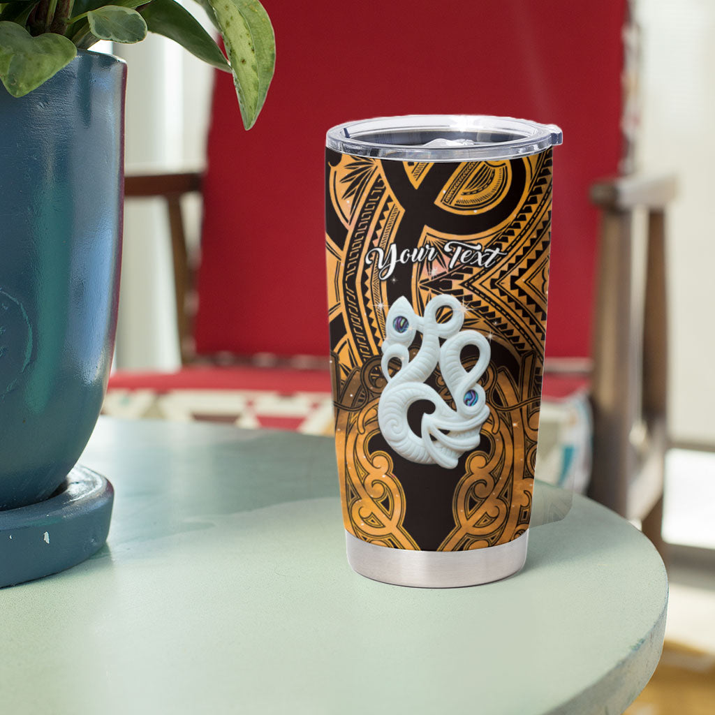 Personalised Maori Matariki Manaia Kowhai Tumbler Cup Maori Kowhaiwhai Pattern Galaxy LT01 - Polynesian Pride
