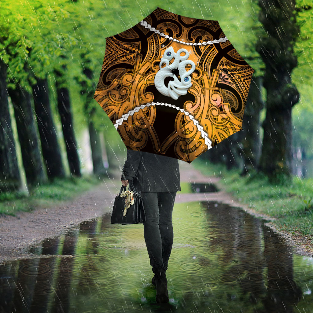 Maori Matariki Manaia Kowhai Umbrella Maori Kowhaiwhai Pattern Galaxy LT01 - Polynesian Pride