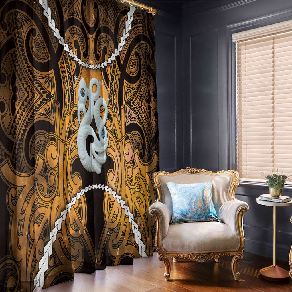 Maori Matariki Manaia Kowhai Window Curtain Maori Kowhaiwhai Pattern Galaxy LT01 - Polynesian Pride