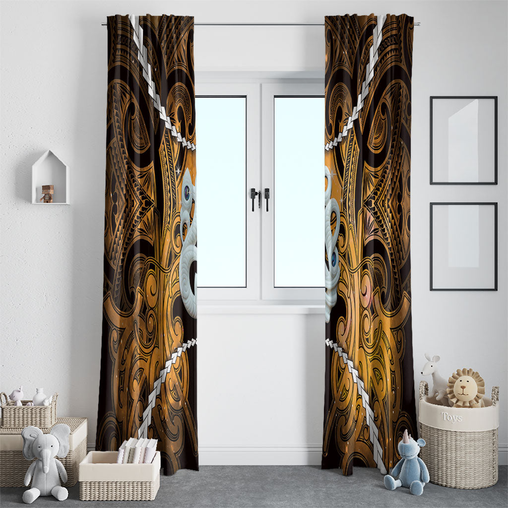 Maori Matariki Manaia Kowhai Window Curtain Maori Kowhaiwhai Pattern Galaxy LT01 - Polynesian Pride