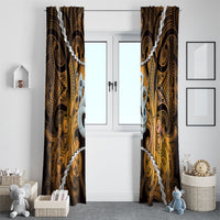 Maori Matariki Manaia Kowhai Window Curtain Maori Kowhaiwhai Pattern Galaxy LT01 - Polynesian Pride